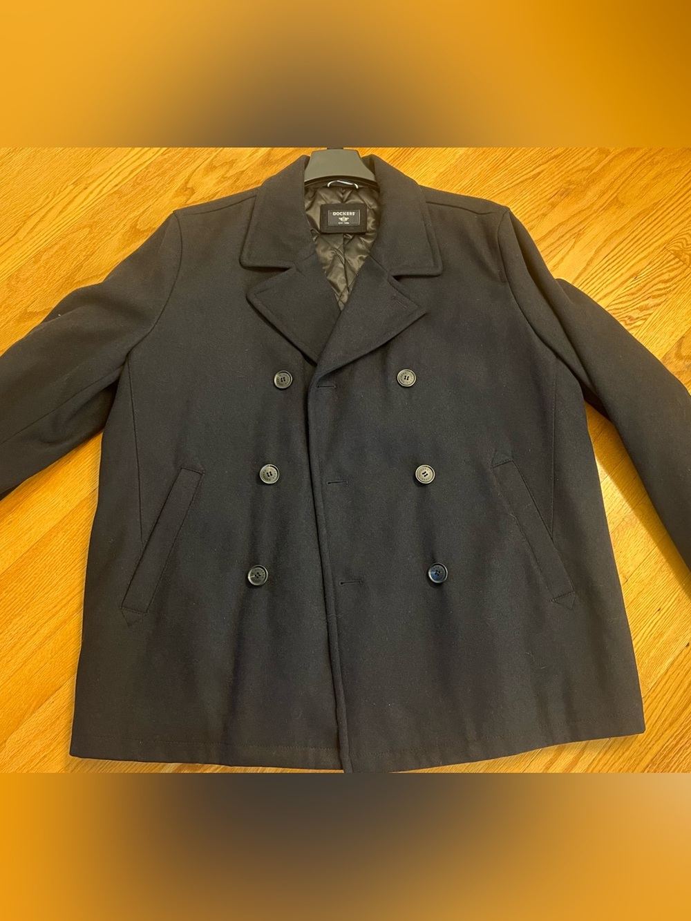 Dockers Men’s Navy Double-Breasted Peacoat coat jacket